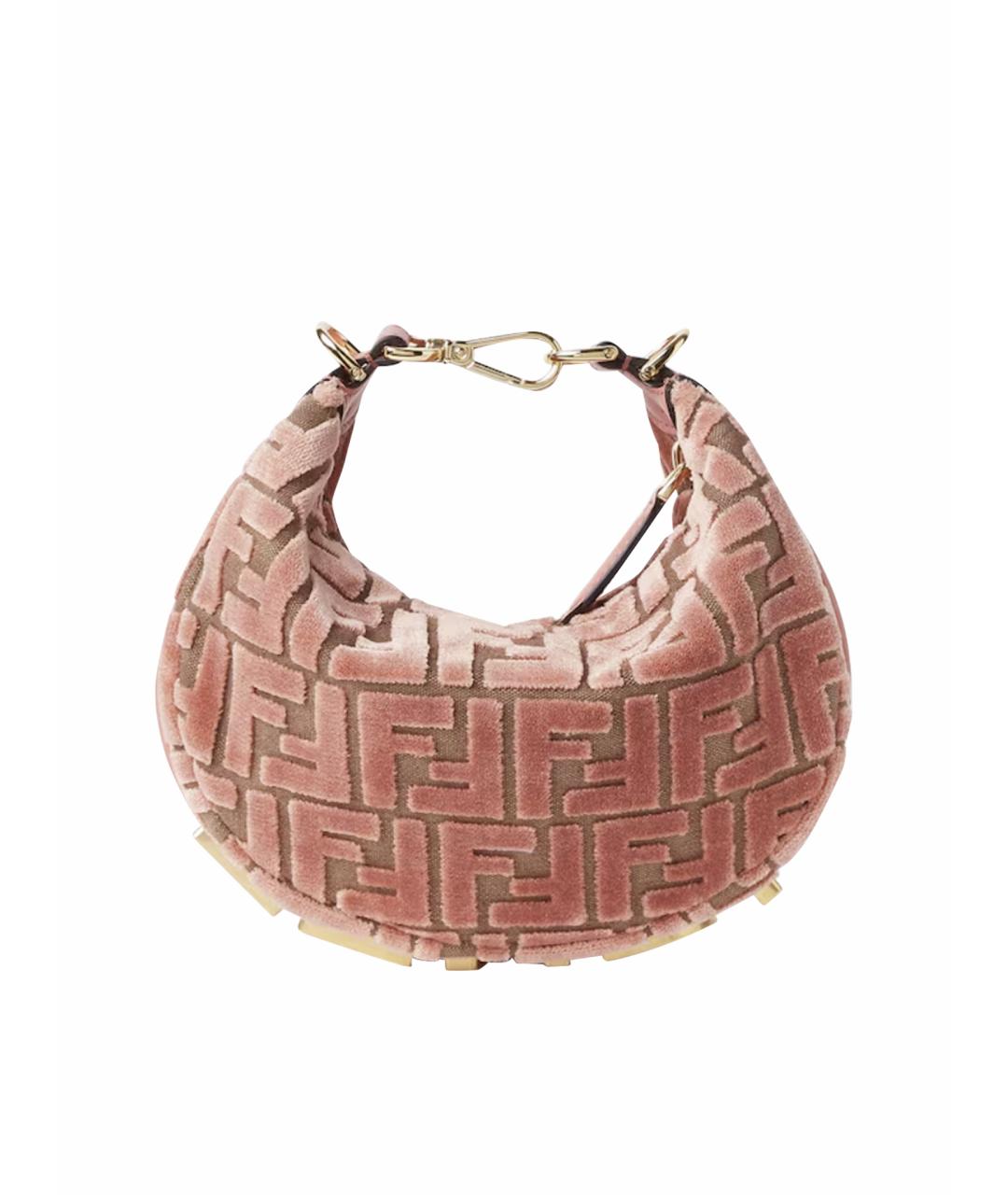FENDI Розовая жаккардовая сумка через плечо, фото 1