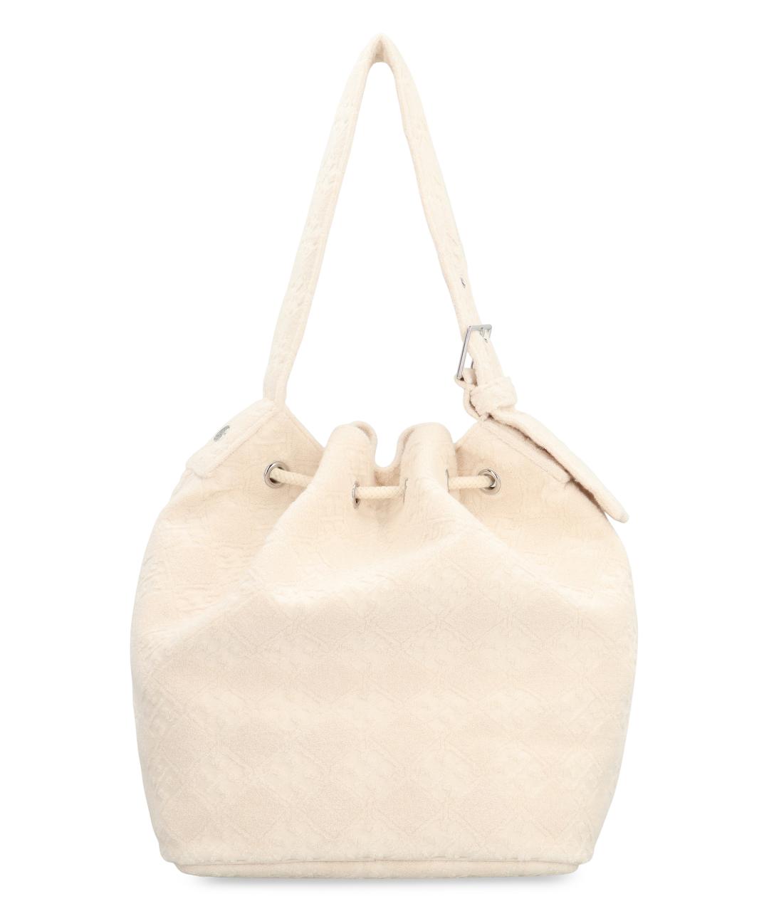 TORY BURCH Белая хлопковая сумка с короткими ручками, фото 4