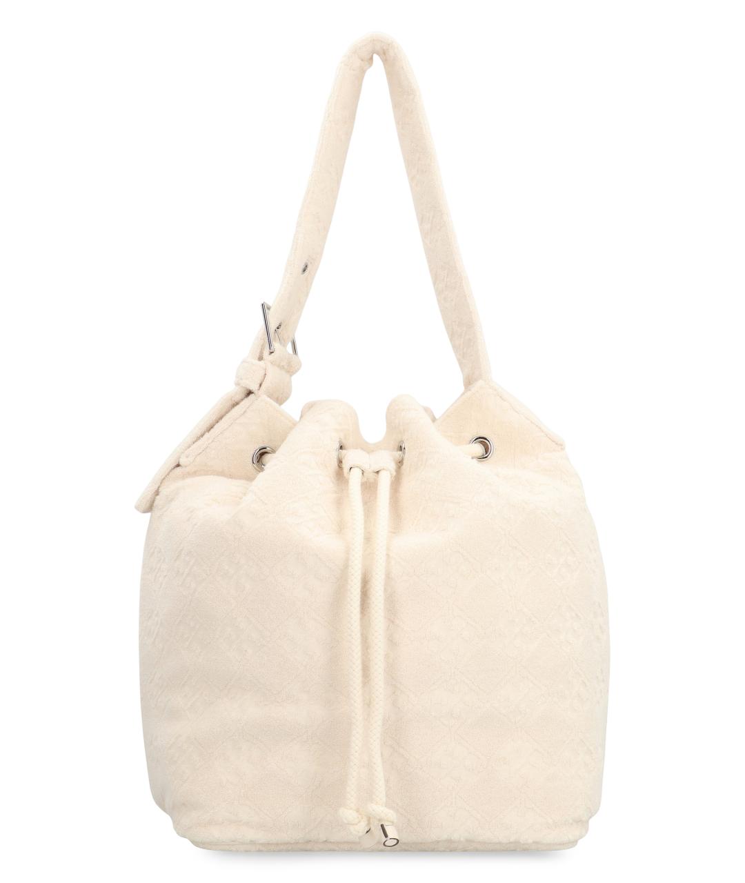 TORY BURCH Белая хлопковая сумка с короткими ручками, фото 1