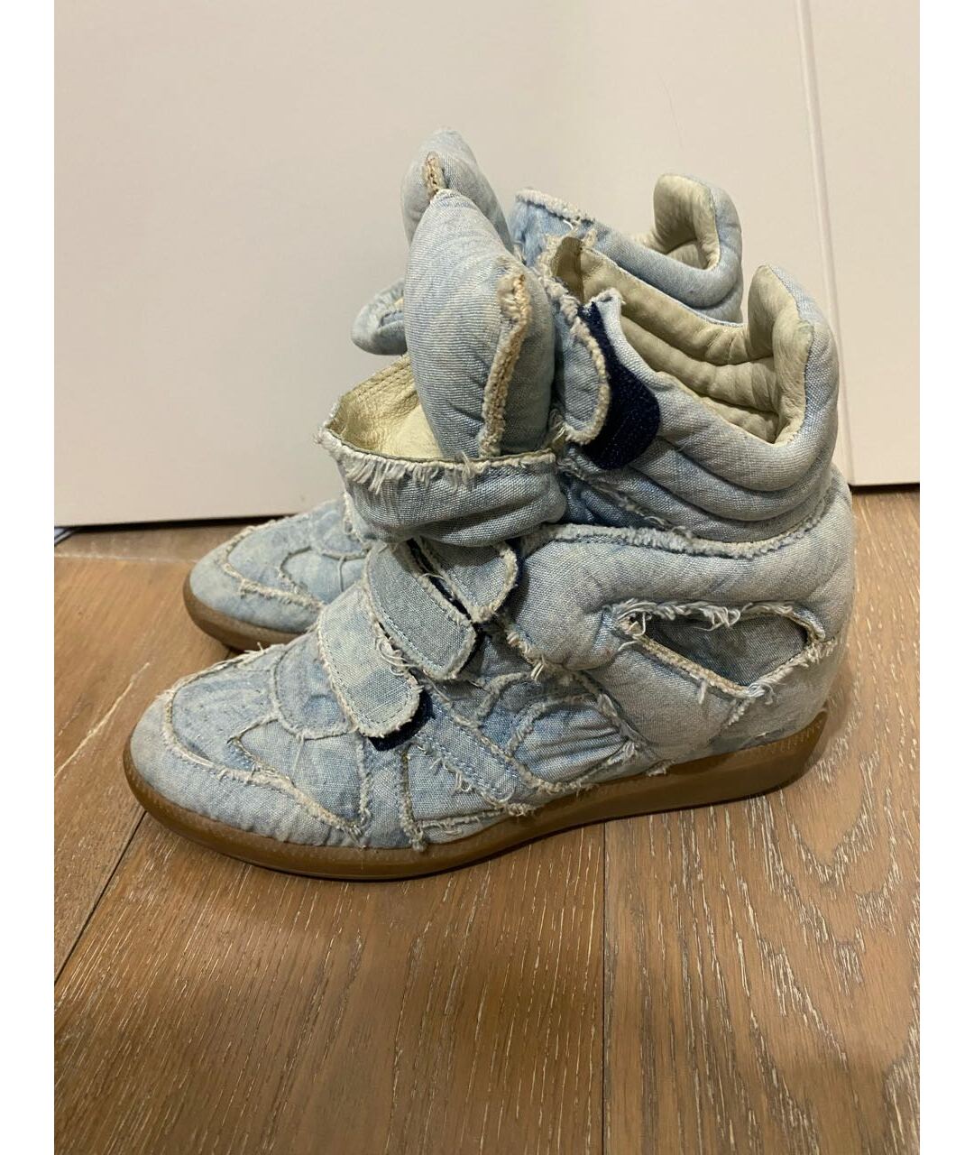 ISABEL MARANT Голубые текстильные кроссовки, фото 2