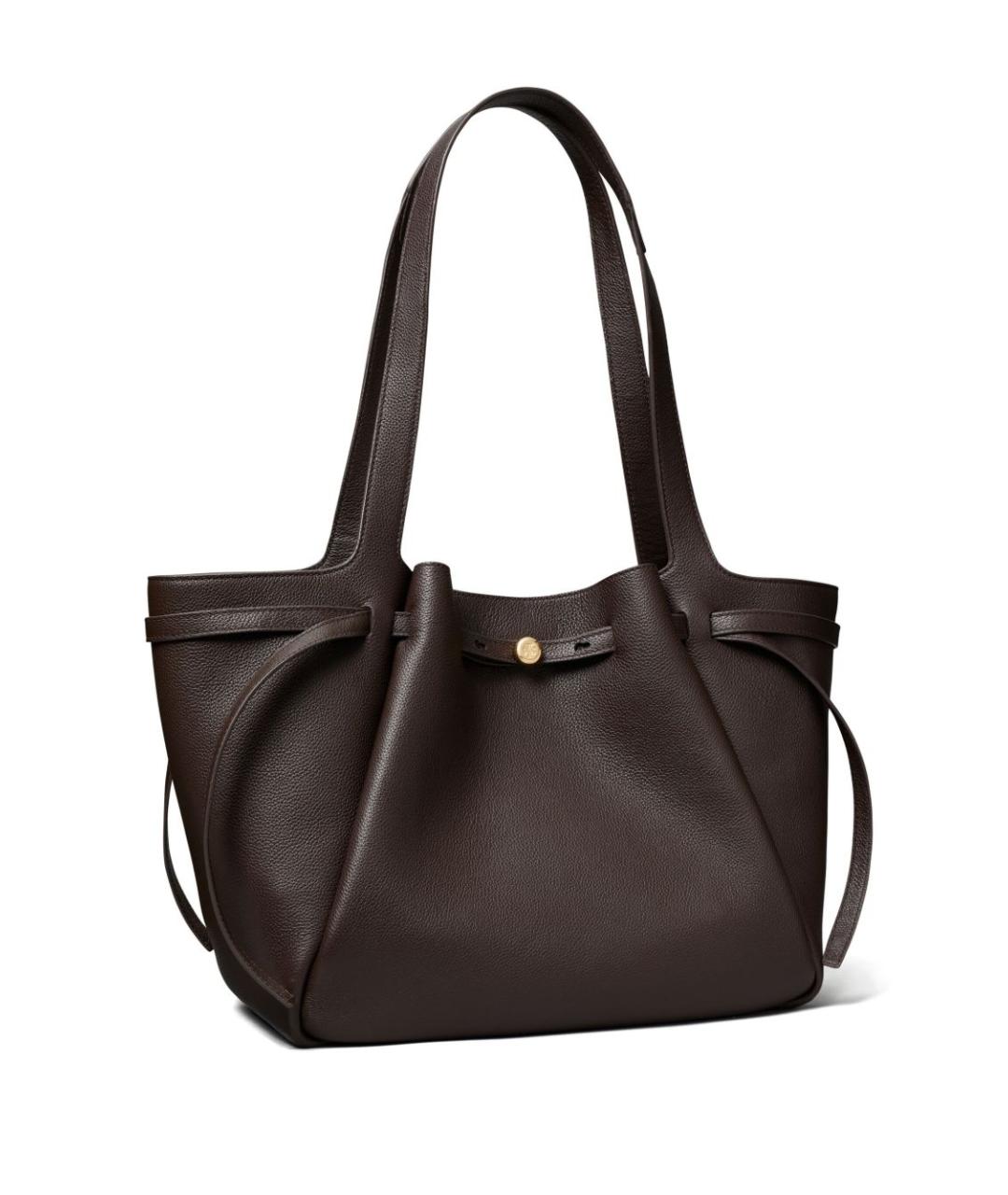 TORY BURCH Коричневая кожаная сумка тоут, фото 4
