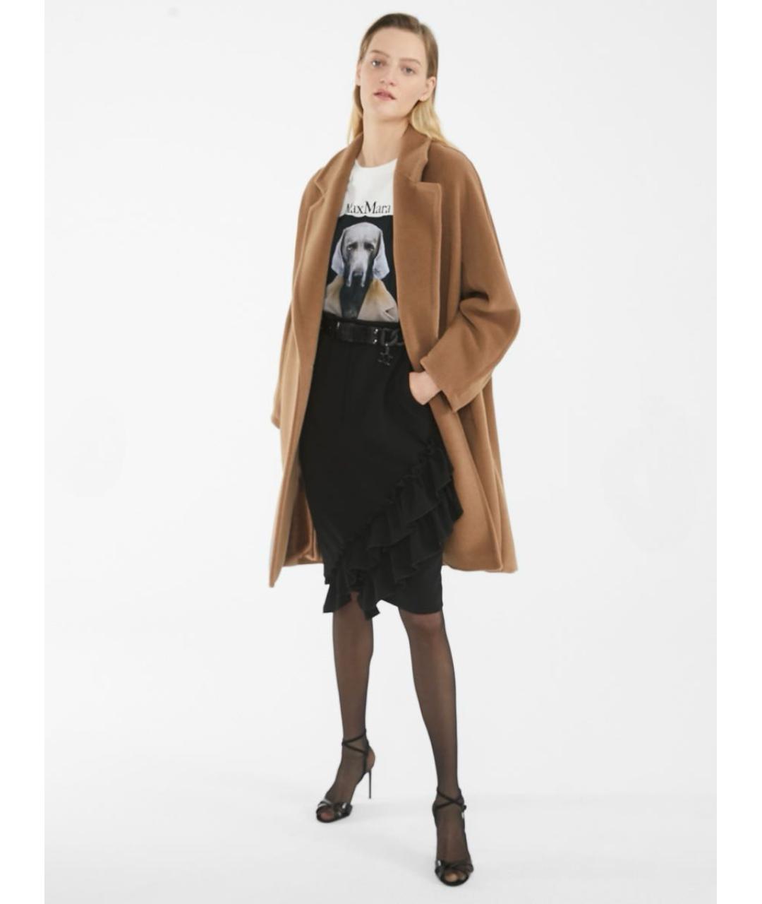 MAX MARA Черная креповая юбка миди, фото 6