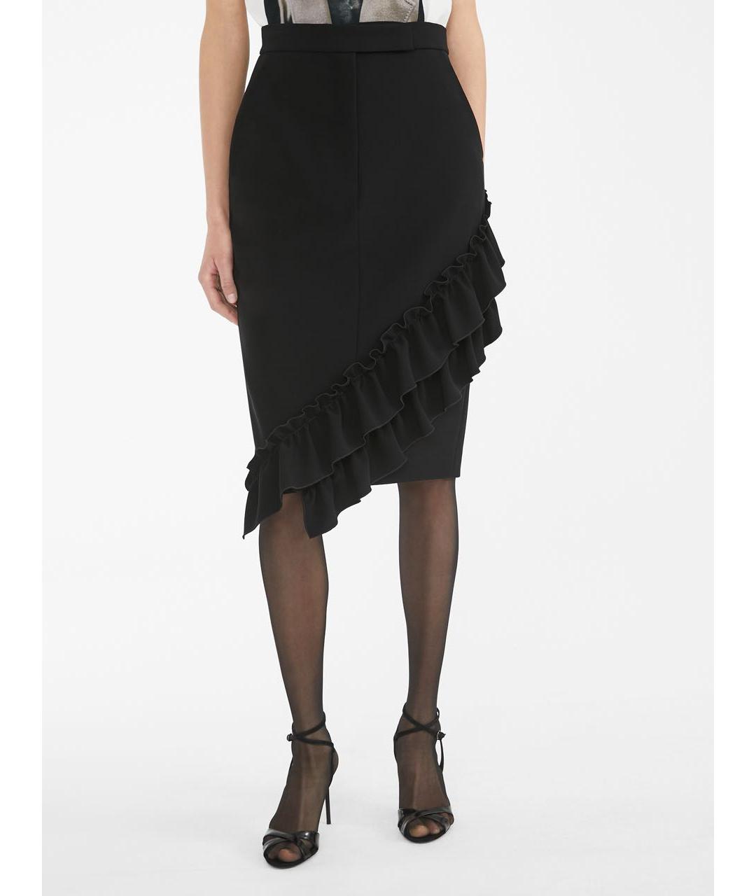 MAX MARA Черная креповая юбка миди, фото 7