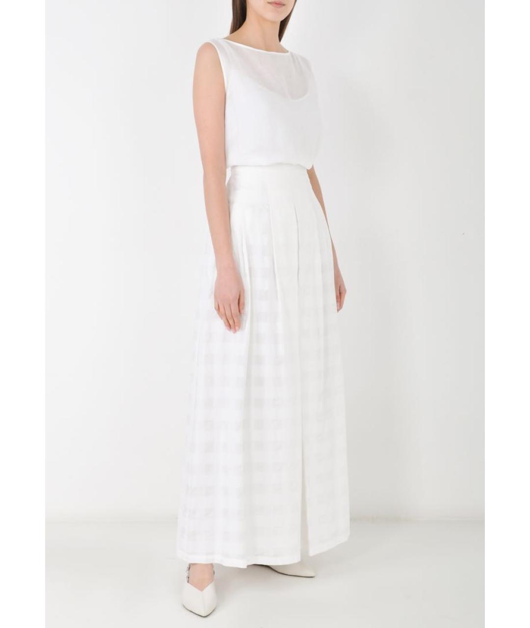 MAX MARA STUDIO Белая хлопковая юбка макси, фото 5