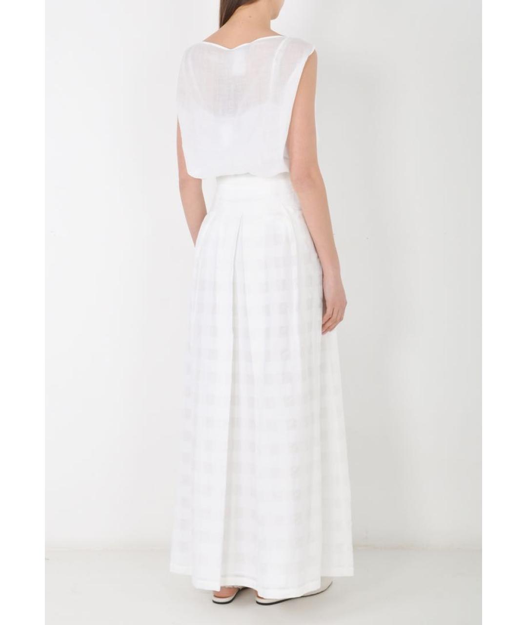 MAX MARA STUDIO Белая хлопковая юбка макси, фото 2