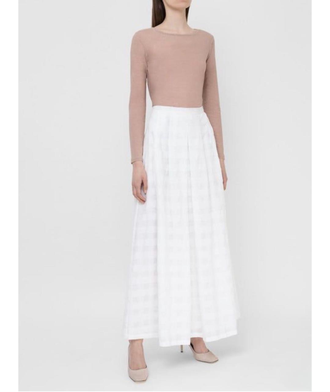 MAX MARA STUDIO Белая хлопковая юбка макси, фото 7