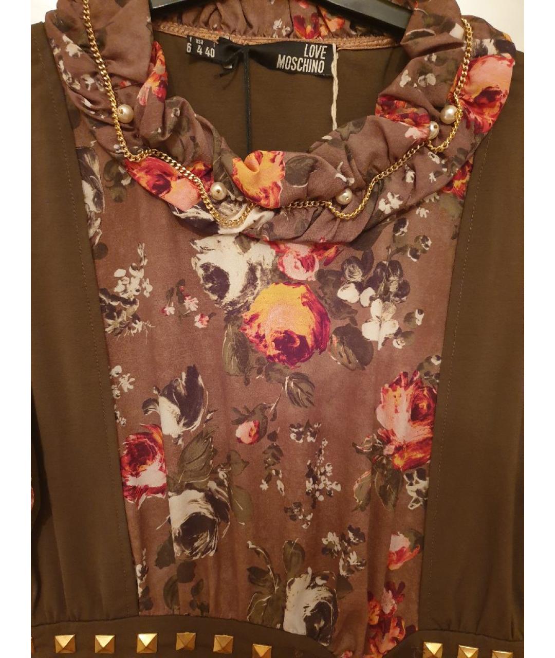 LOVE MOSCHINO Мульти вискозное повседневное платье, фото 4