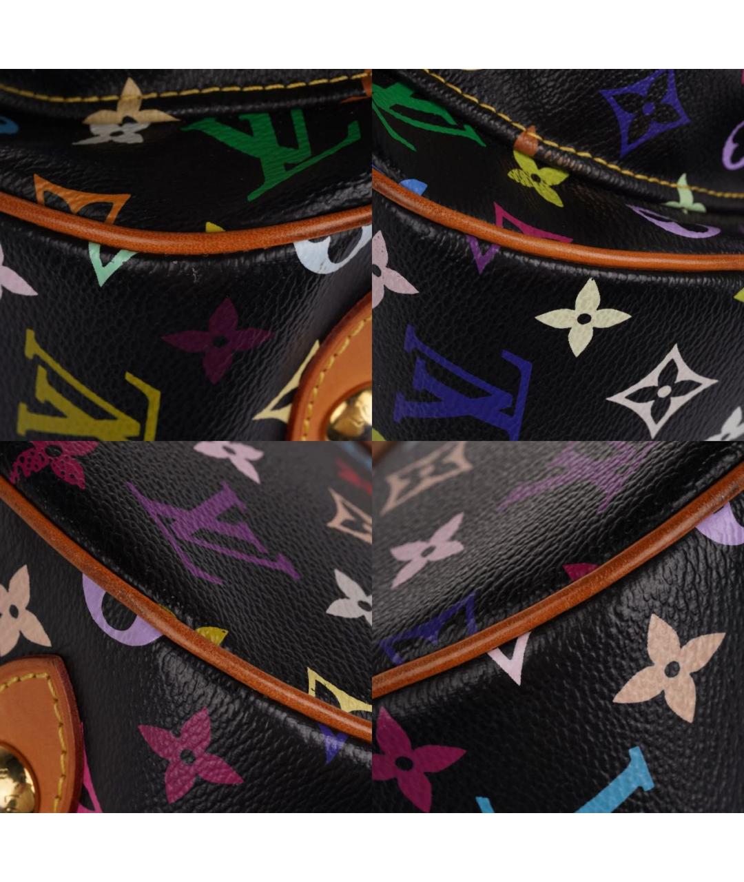 LOUIS VUITTON Черная кожаная сумка тоут, фото 7