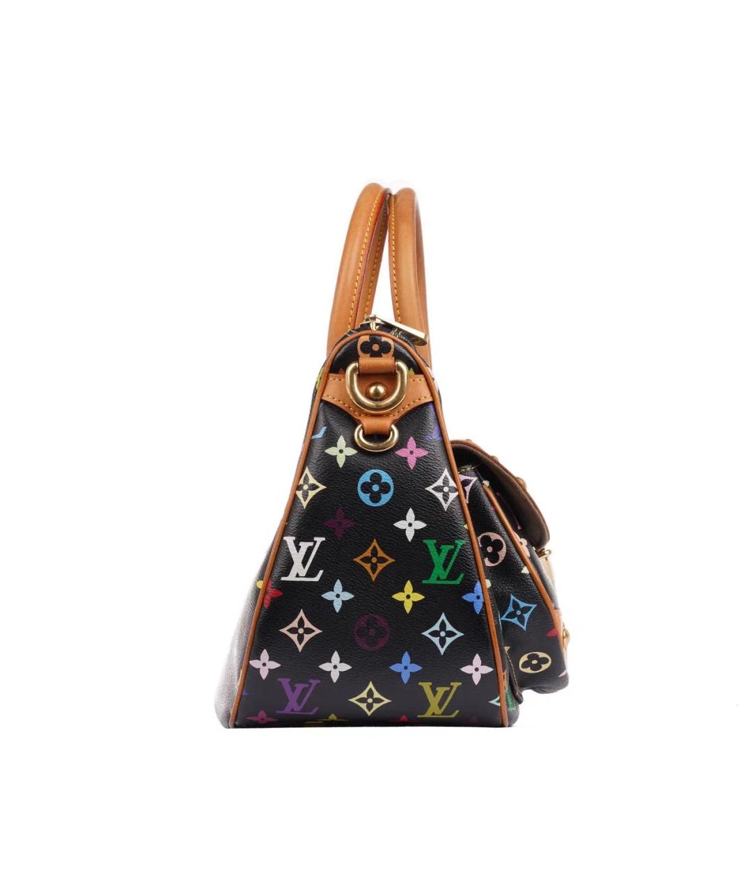 LOUIS VUITTON Черная кожаная сумка тоут, фото 3