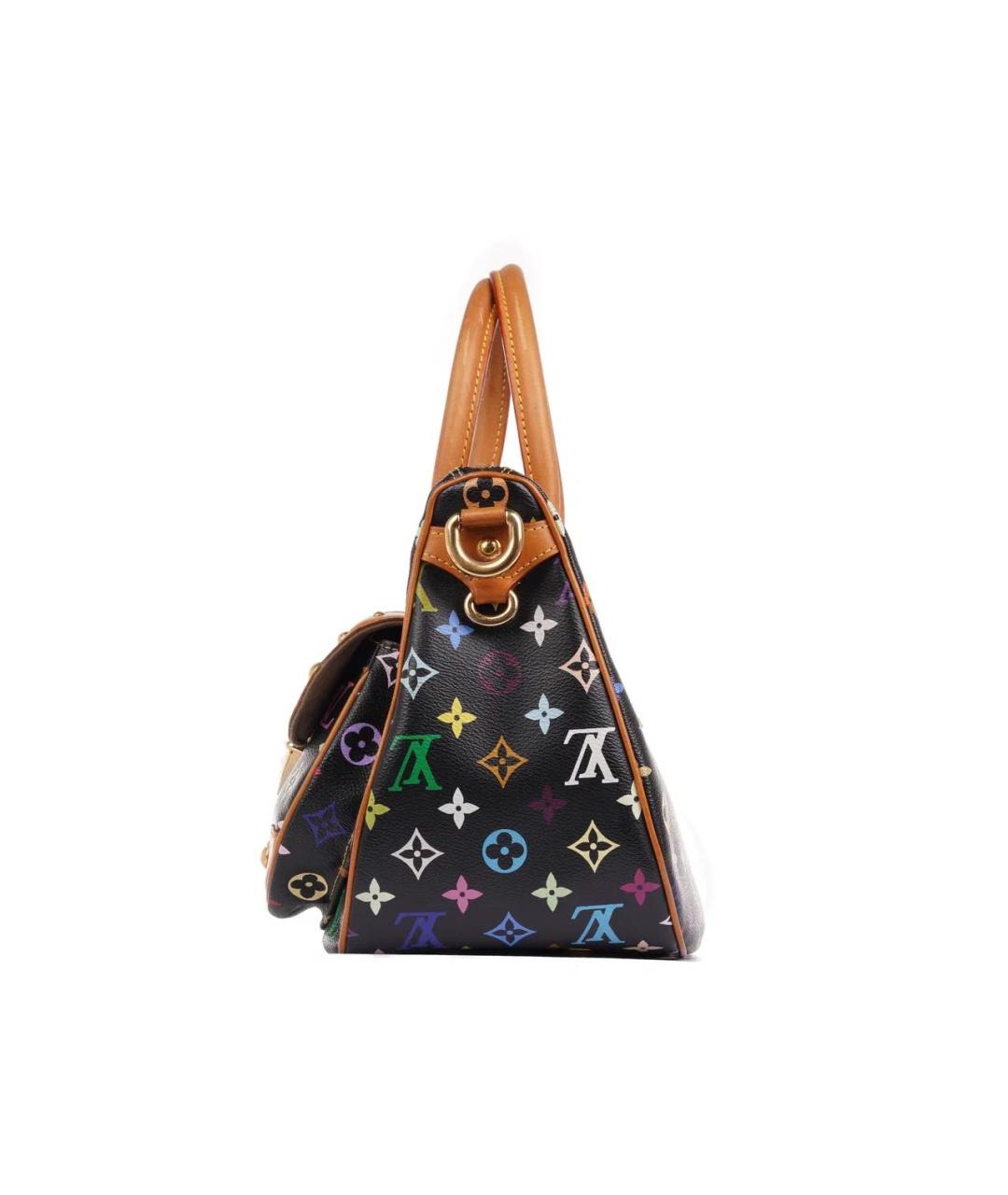 LOUIS VUITTON Черная кожаная сумка тоут, фото 4