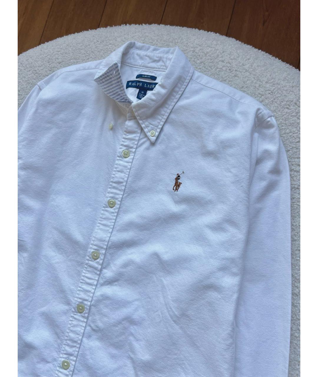 RALPH LAUREN Белая хлопковая рубашка, фото 4