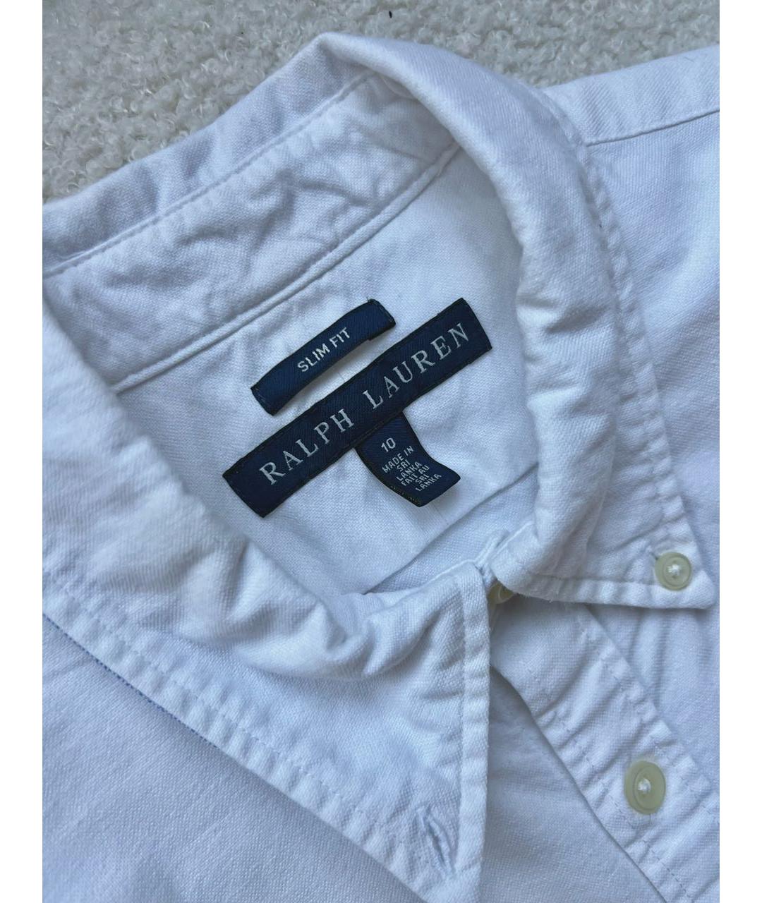 RALPH LAUREN Белая хлопковая рубашка, фото 6