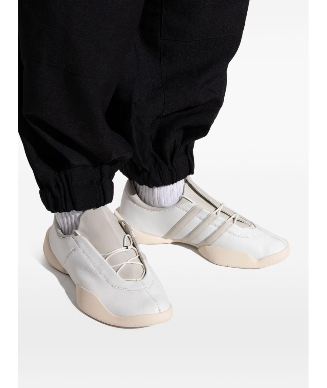 Y-3 Белые кожаные низкие кроссовки / кеды, фото 3