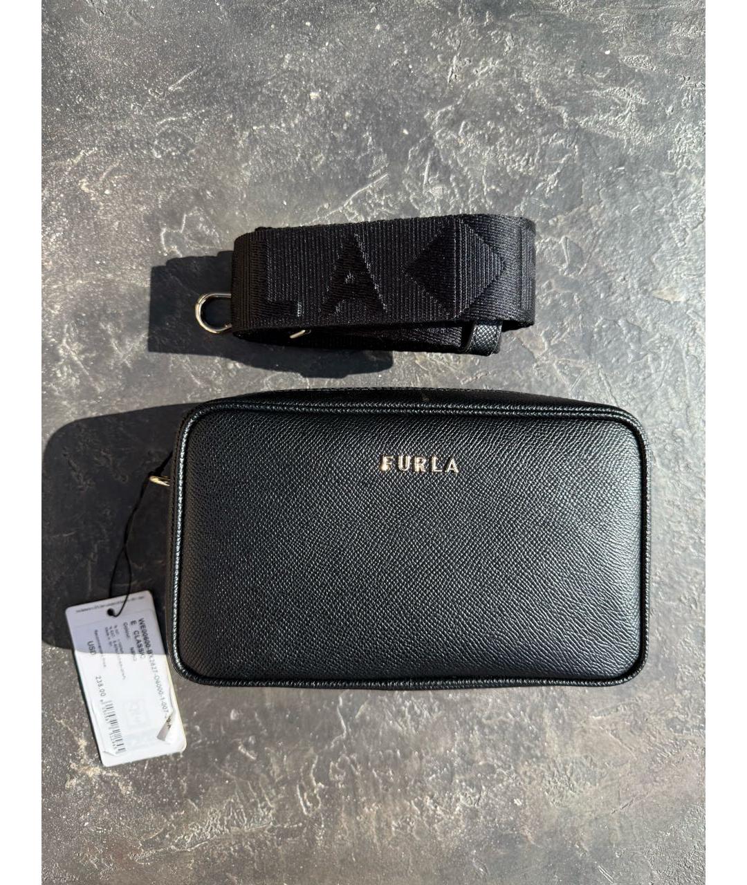 FURLA Черная кожаная сумка через плечо, фото 2