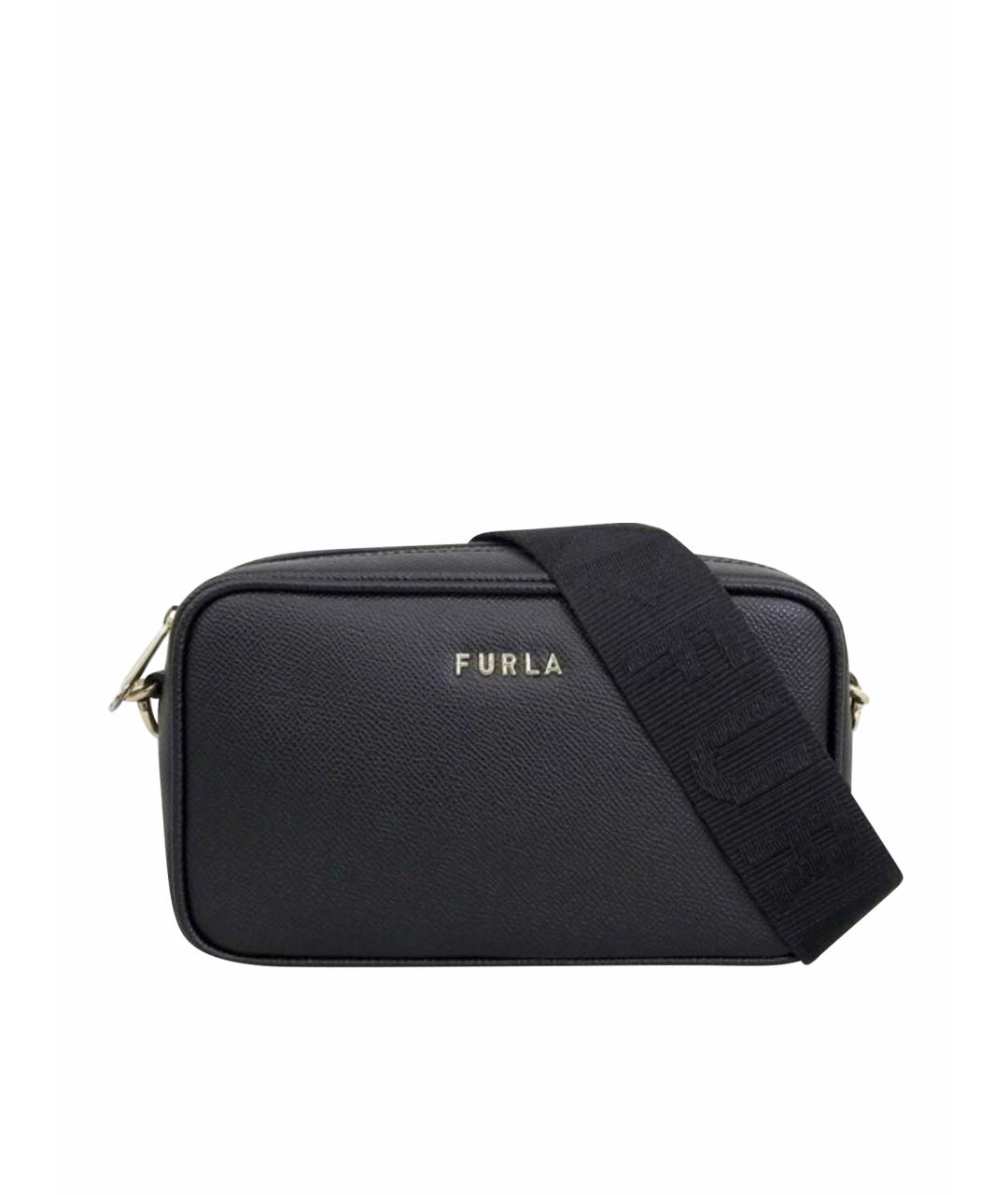 FURLA Черная кожаная сумка через плечо, фото 8
