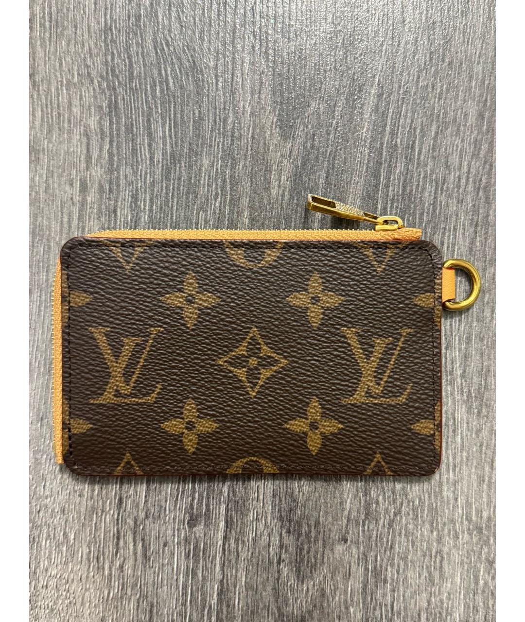 LOUIS VUITTON Коричневая кожаная визитница, фото 2