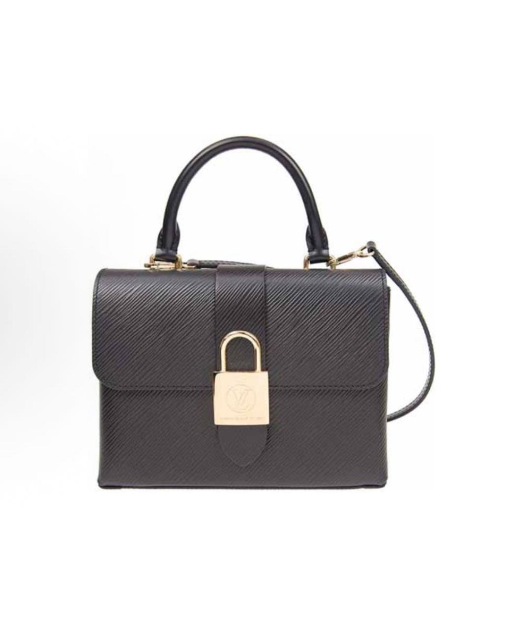 LOUIS VUITTON Черная кожаная сумка с короткими ручками, фото 5
