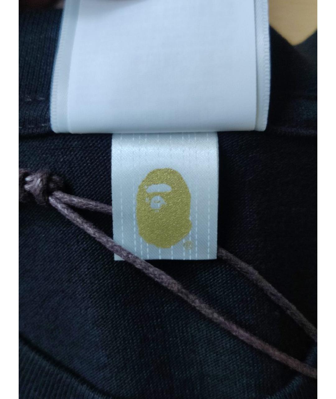 A BATHING APE Черная хлопковая футболка, фото 5