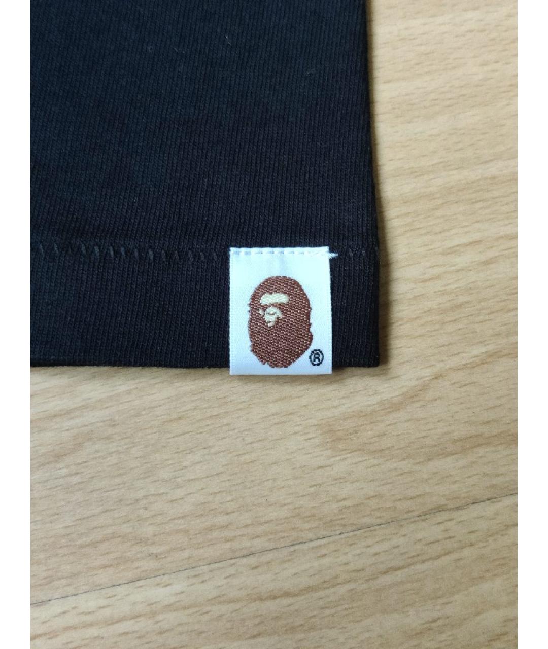 A BATHING APE Черная хлопковая футболка, фото 6