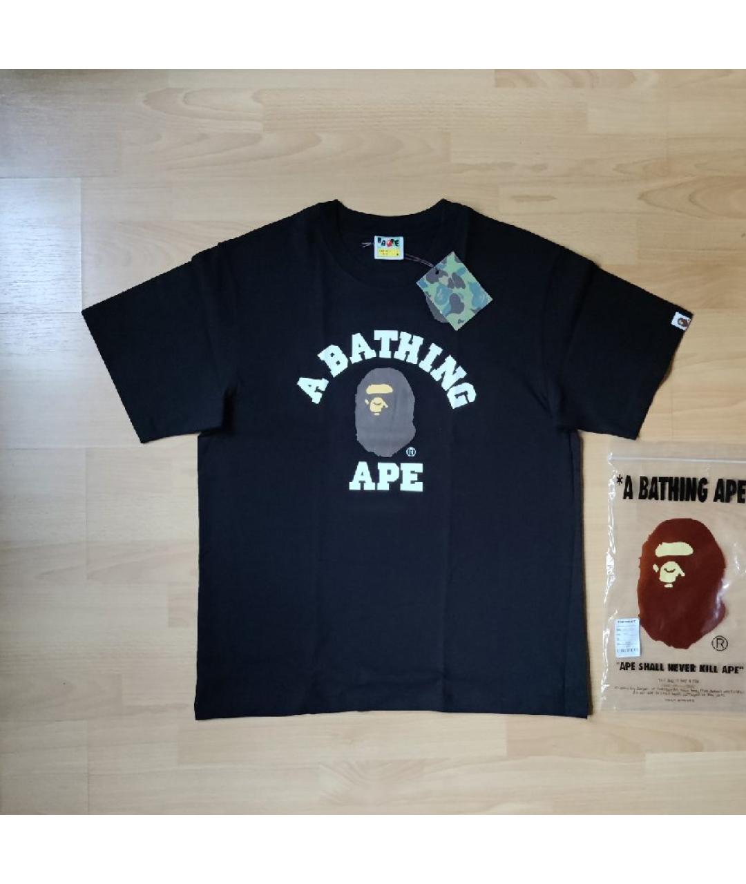 A BATHING APE Черная хлопковая футболка, фото 7