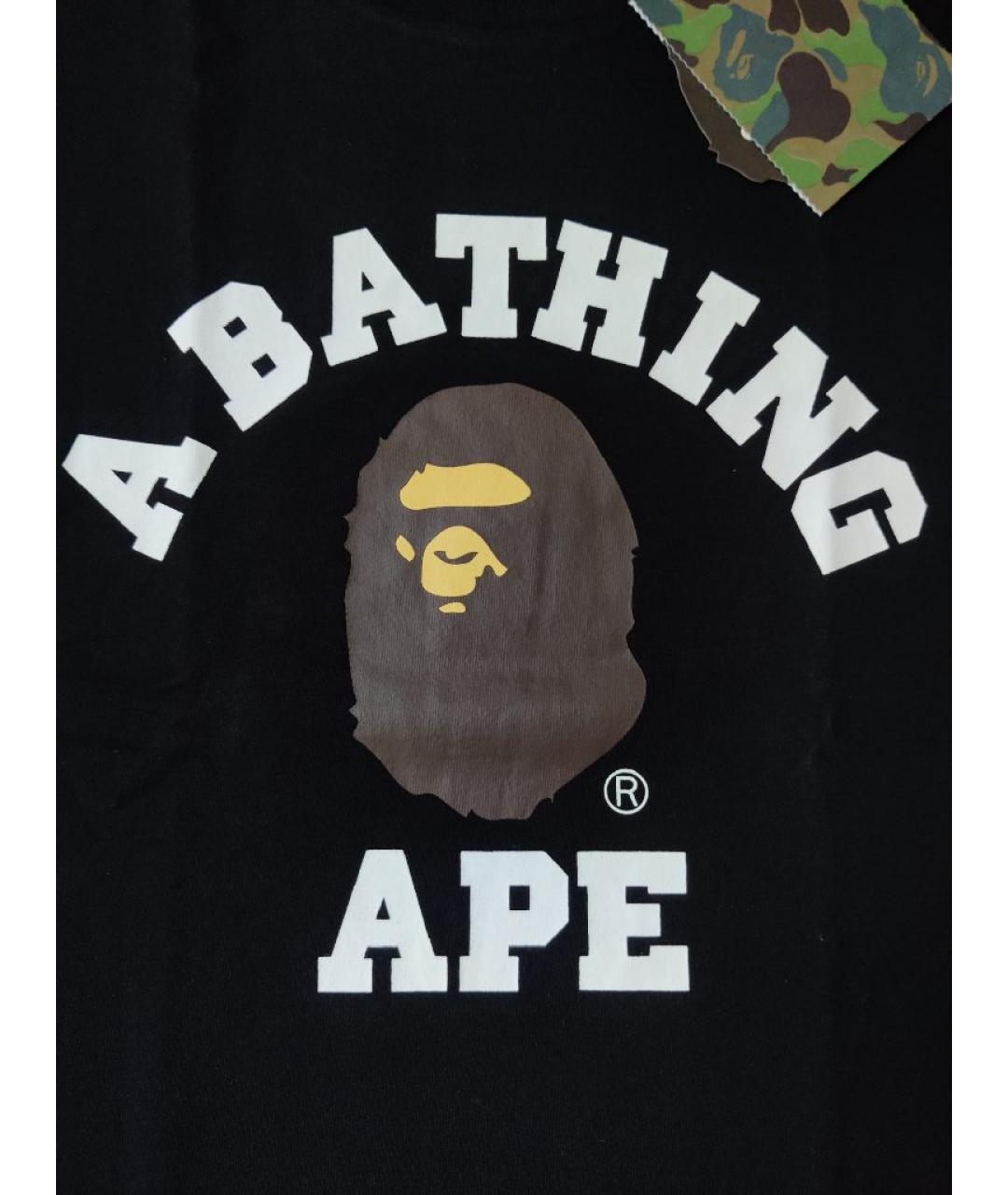 A BATHING APE Черная хлопковая футболка, фото 2