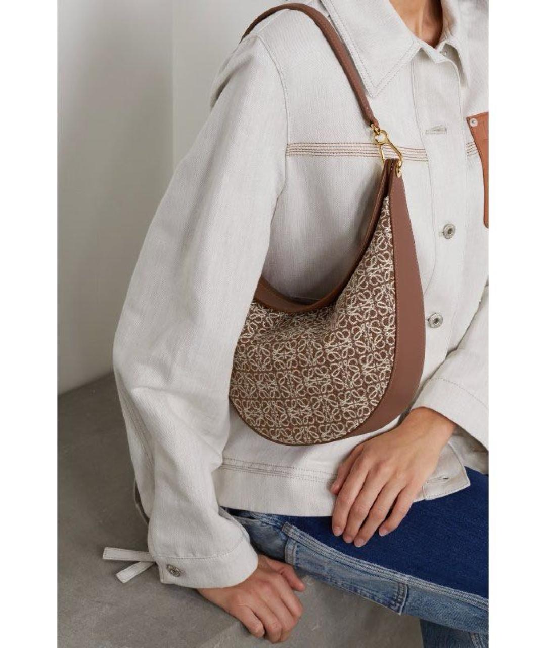 LOEWE Коричневая кожаная сумка тоут, фото 6