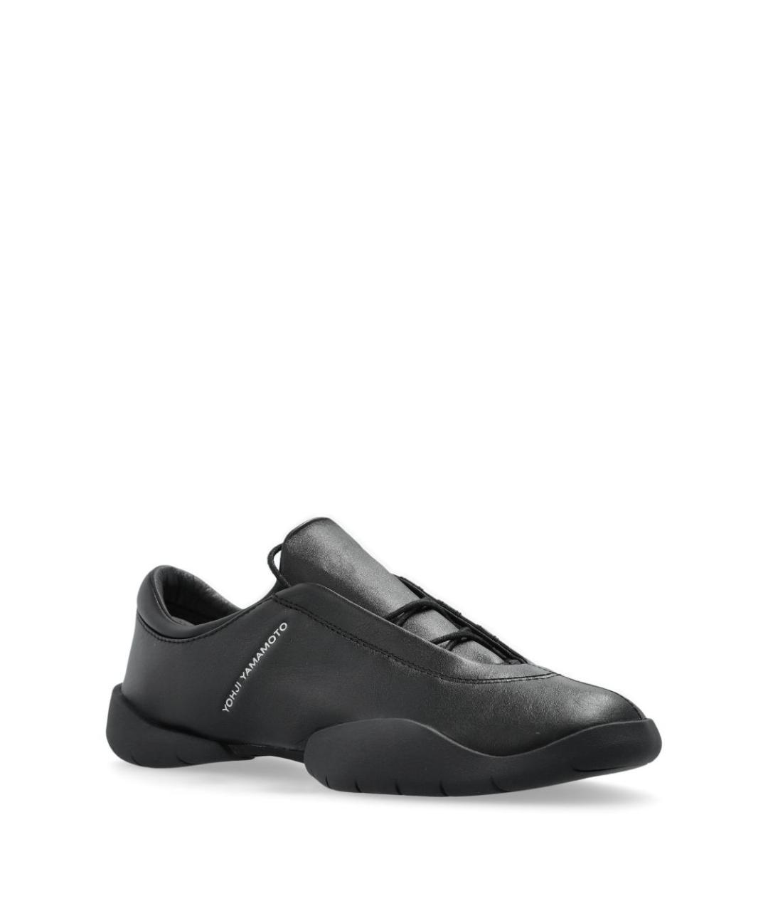 Y-3 Черные кожаные низкие кроссовки / кеды, фото 6