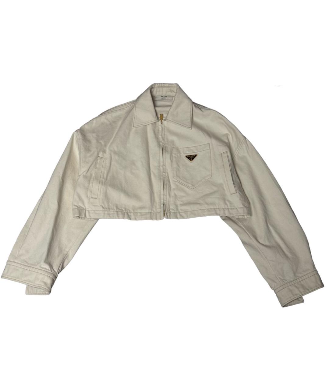 PRADA Бежевая хлопковая куртка, фото 8