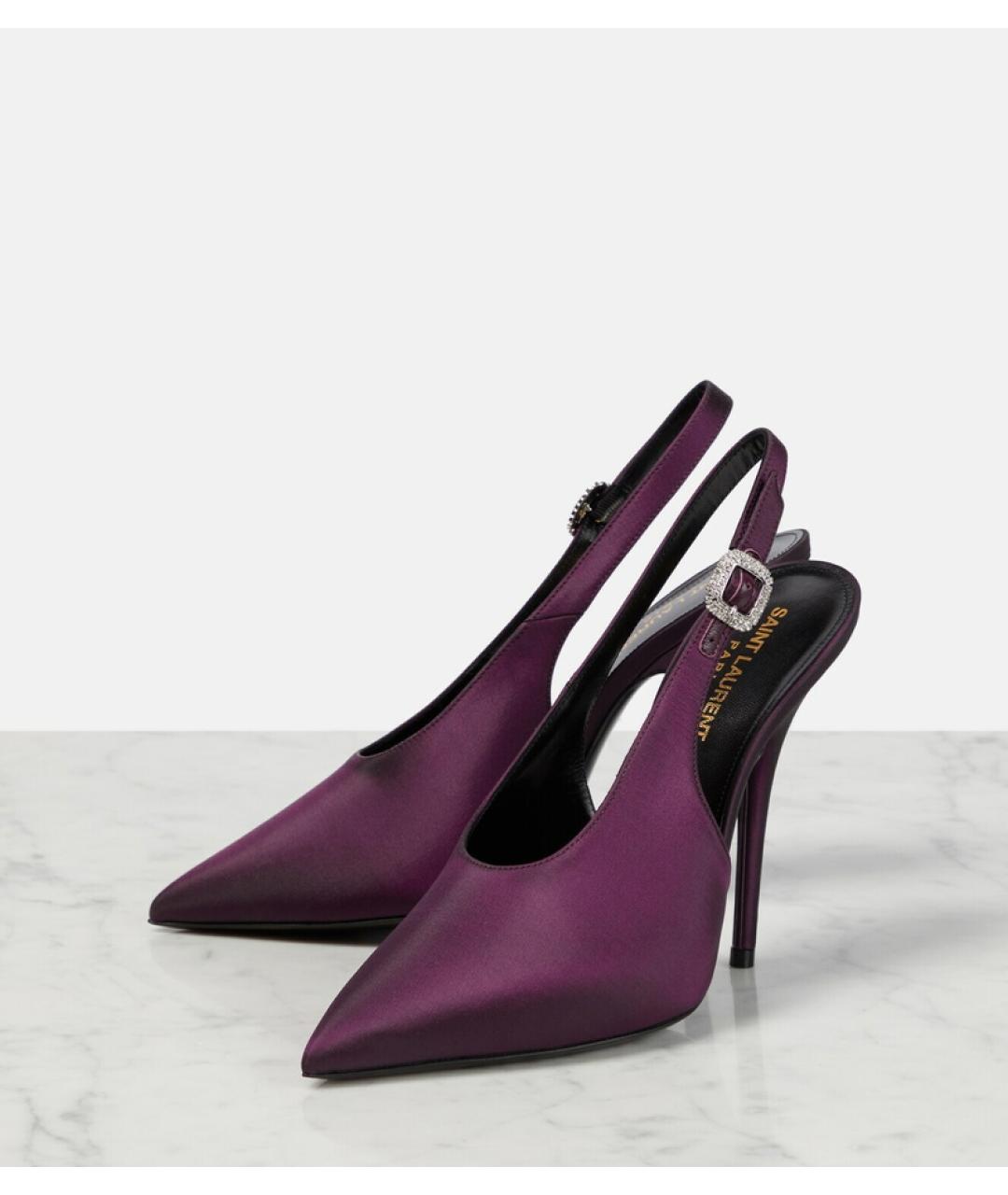 SAINT LAURENT Фиолетовые мюли, фото 5