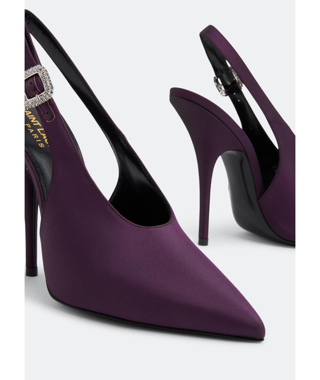 SAINT LAURENT Фиолетовые мюли, фото 3