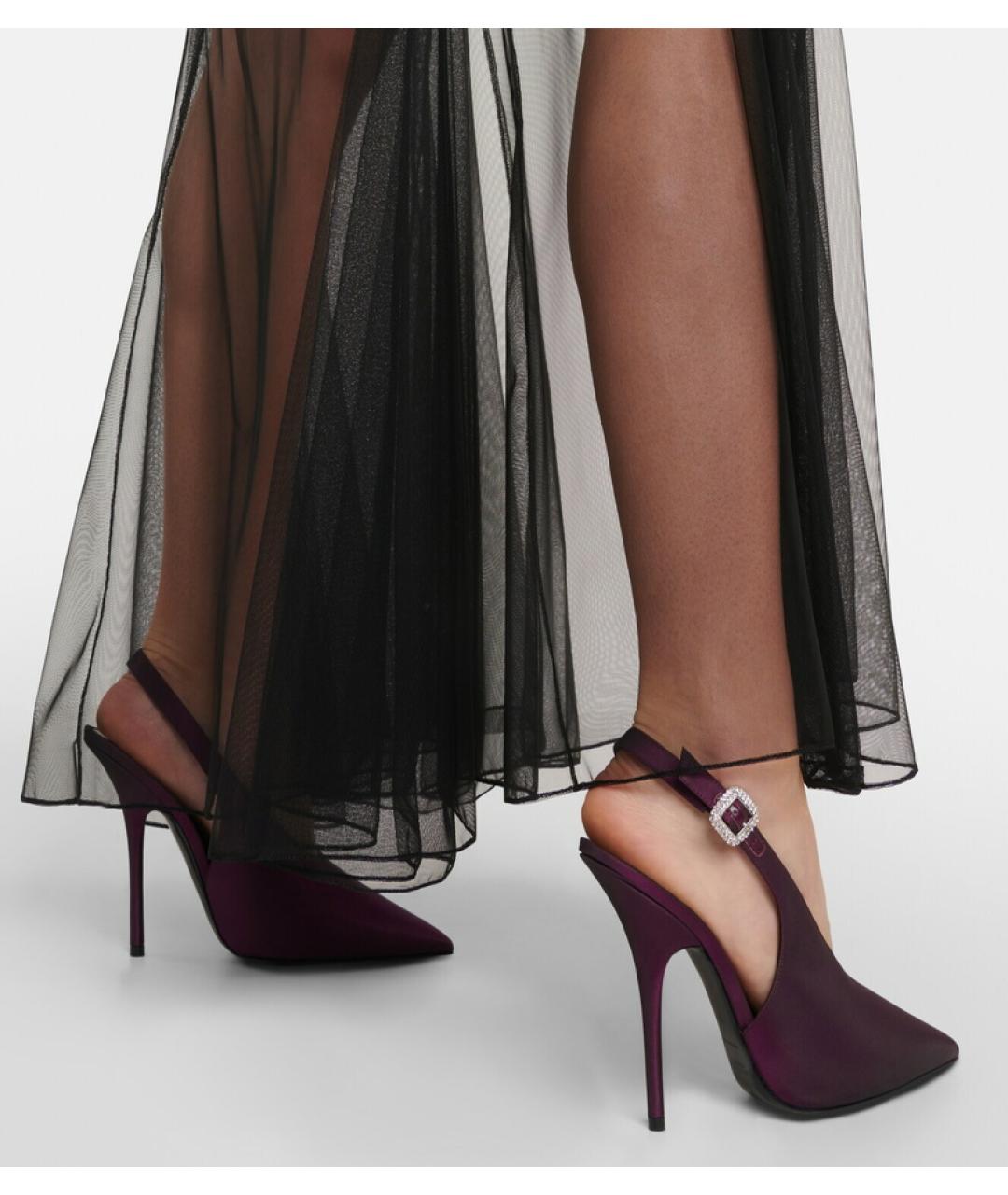 SAINT LAURENT Фиолетовые мюли, фото 8