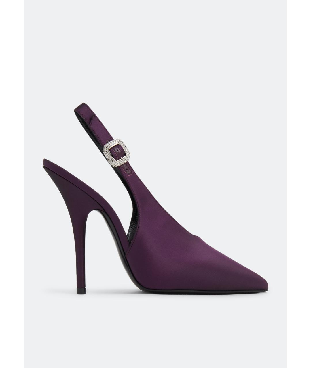 SAINT LAURENT Фиолетовые мюли, фото 10