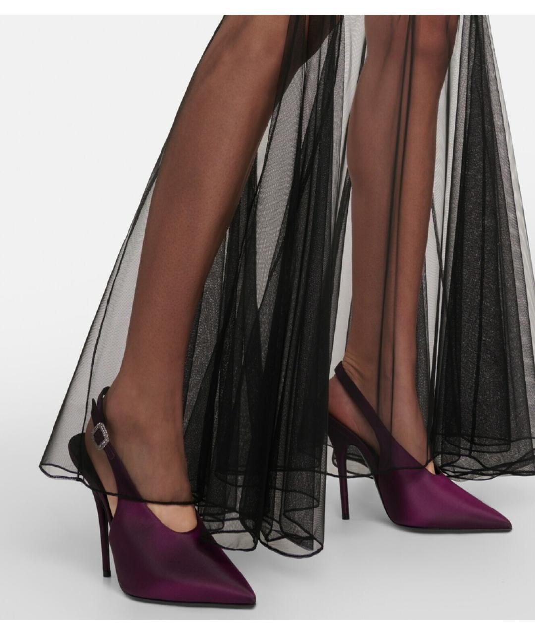SAINT LAURENT Фиолетовые мюли, фото 9