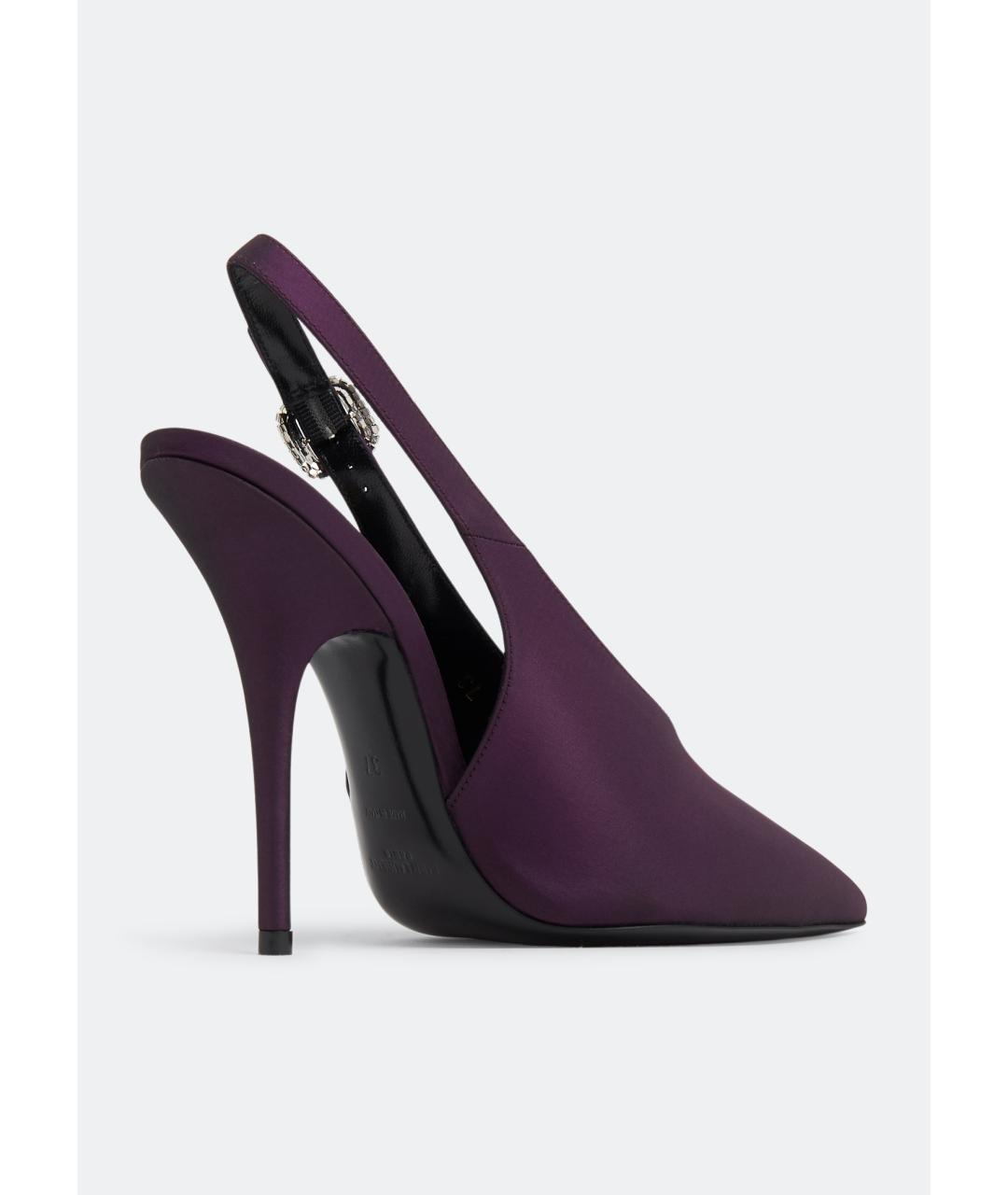 SAINT LAURENT Фиолетовые мюли, фото 4