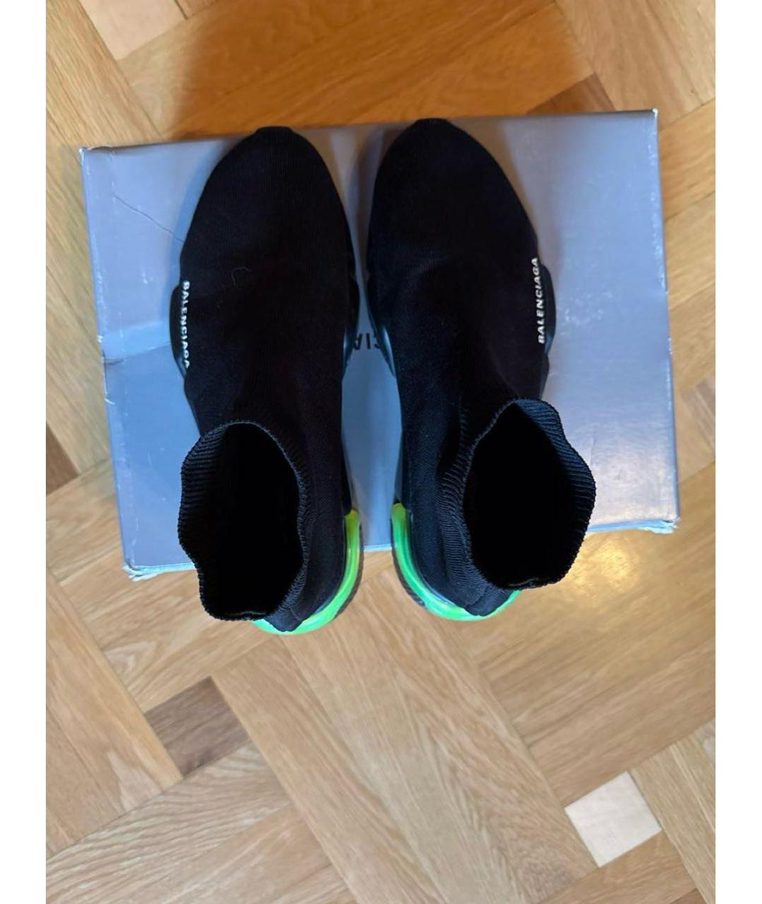 BALENCIAGA Черные текстильные высокие кроссовки / кеды, фото 3