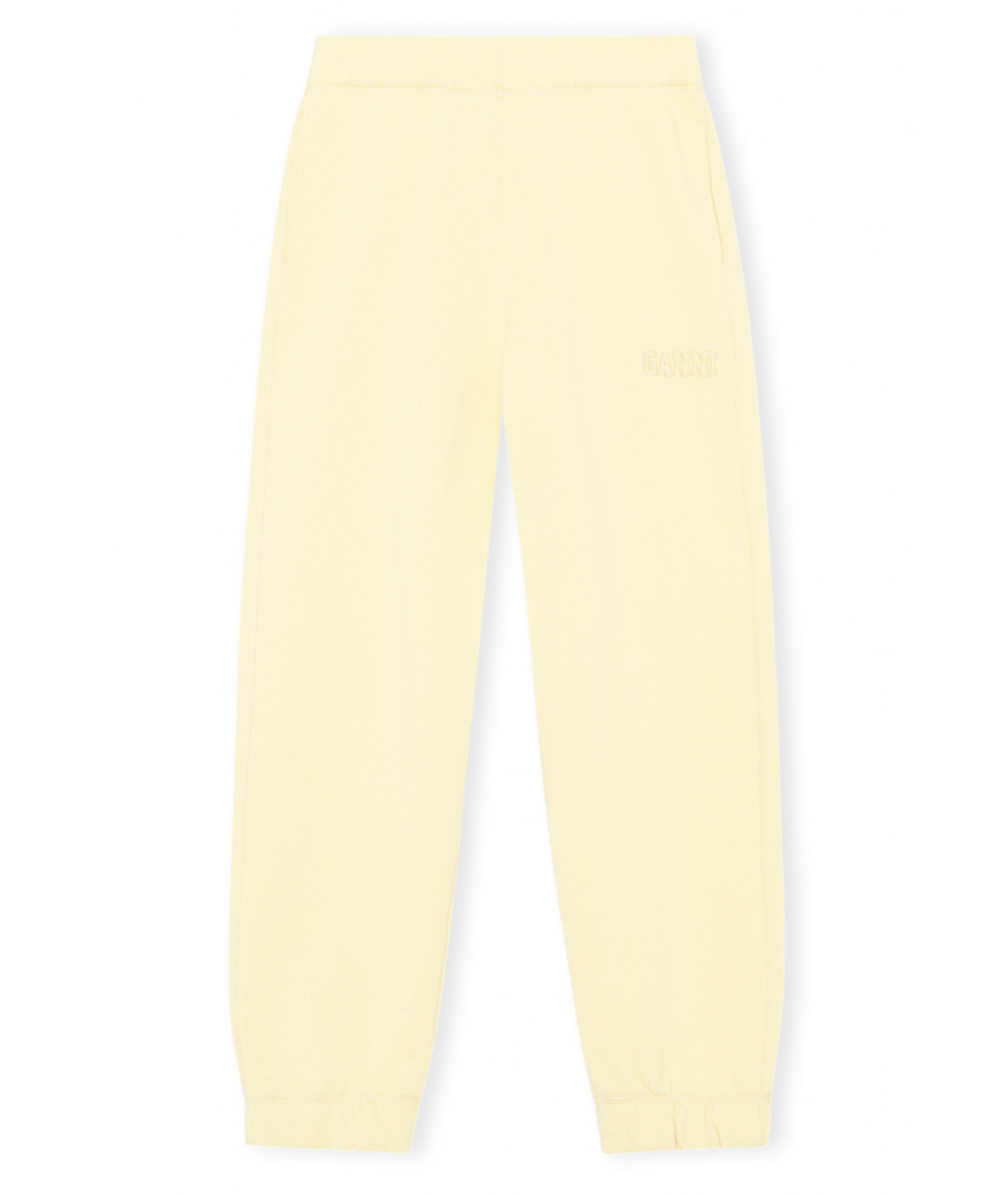 GANNI Желтые хлопковые прямые брюки, фото 1