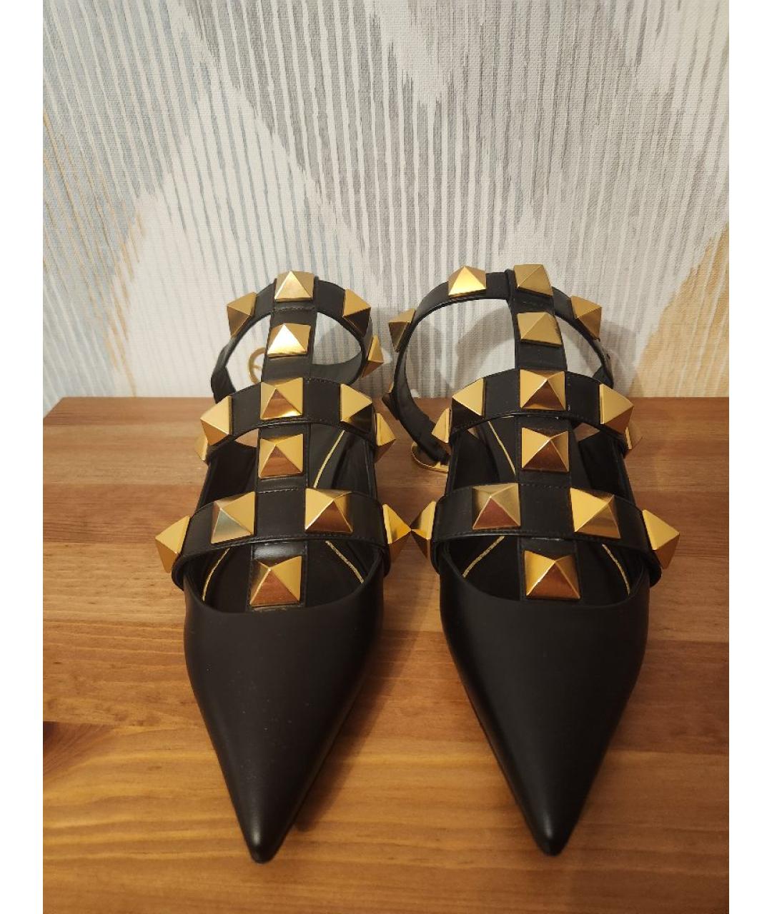 VALENTINO Черные кожаные мюли, фото 2