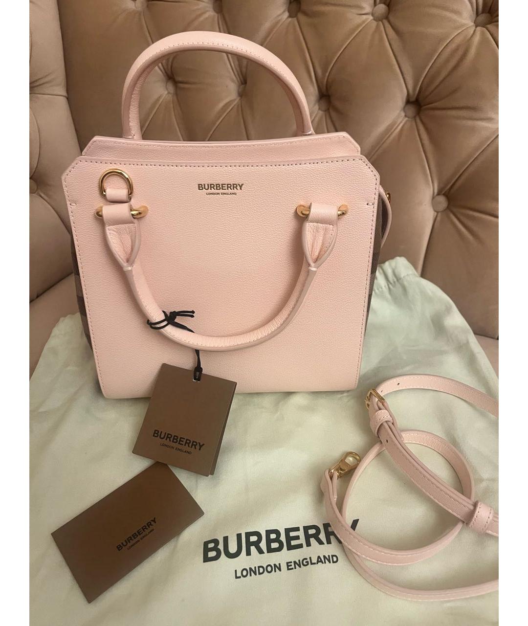 BURBERRY Бежевая кожаная сумка с короткими ручками, фото 5