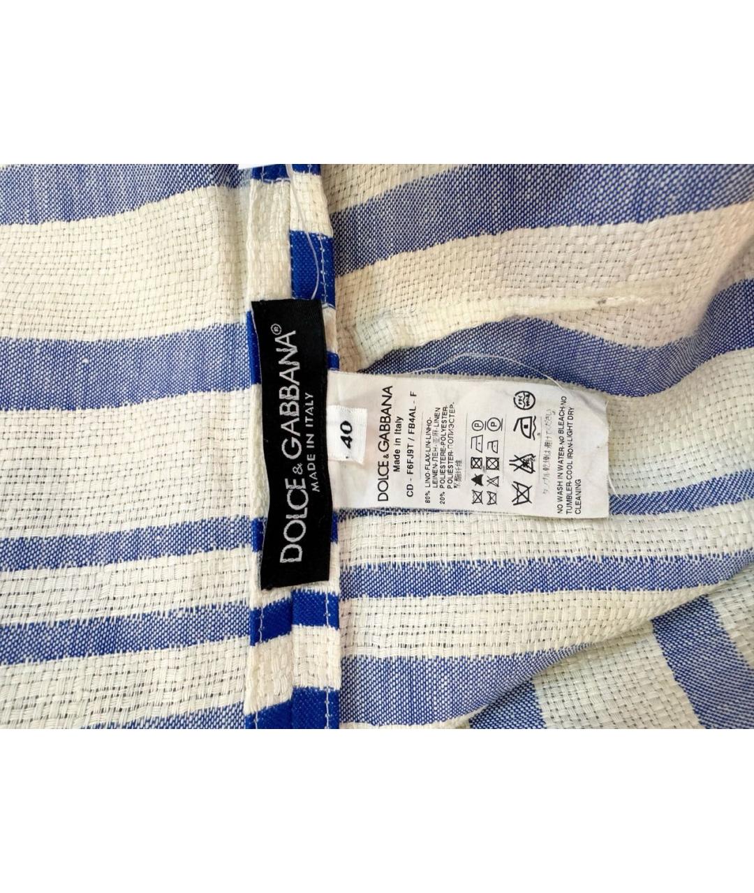 DOLCE&GABBANA Белое льняное повседневное платье, фото 3