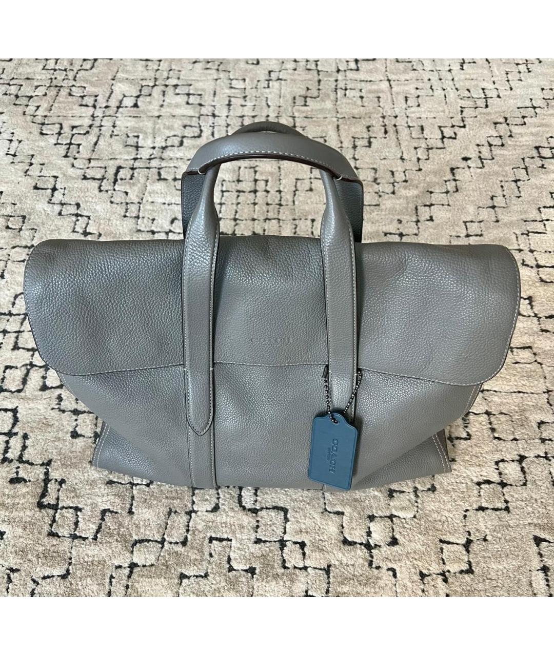 COACH Серый кожаный портфель, фото 6