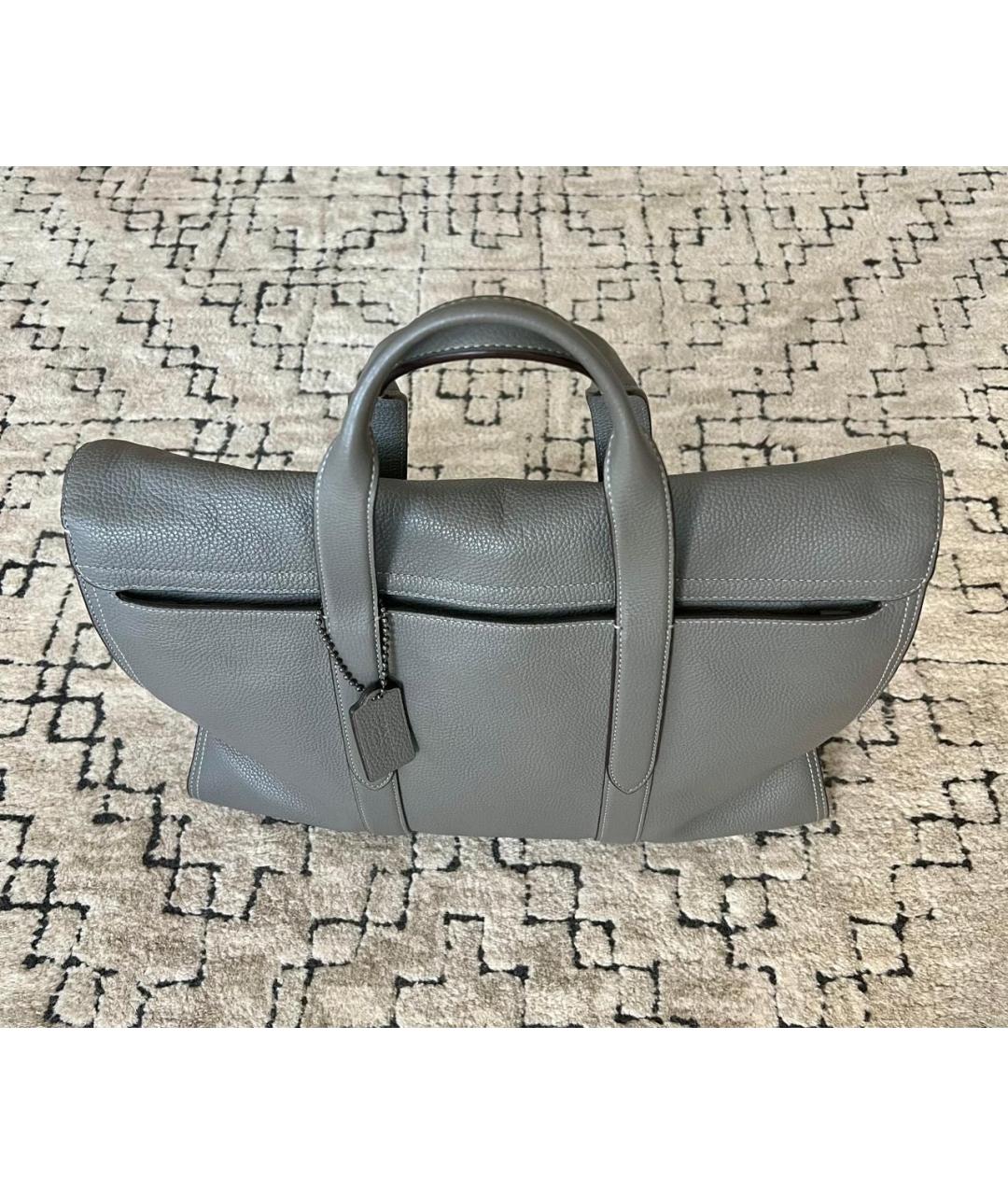 COACH Серый кожаный портфель, фото 3