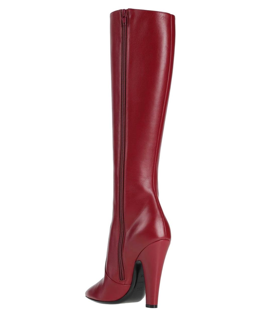SAINT LAURENT Красные кожаные сапоги, фото 3