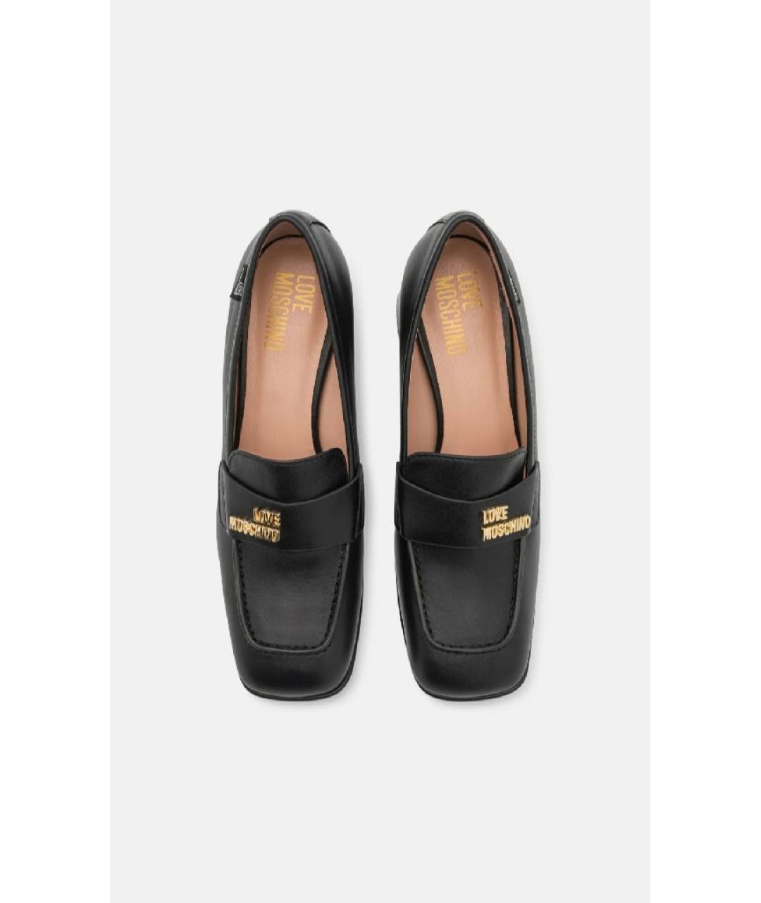 LOVE MOSCHINO Черные кожаные туфли, фото 4