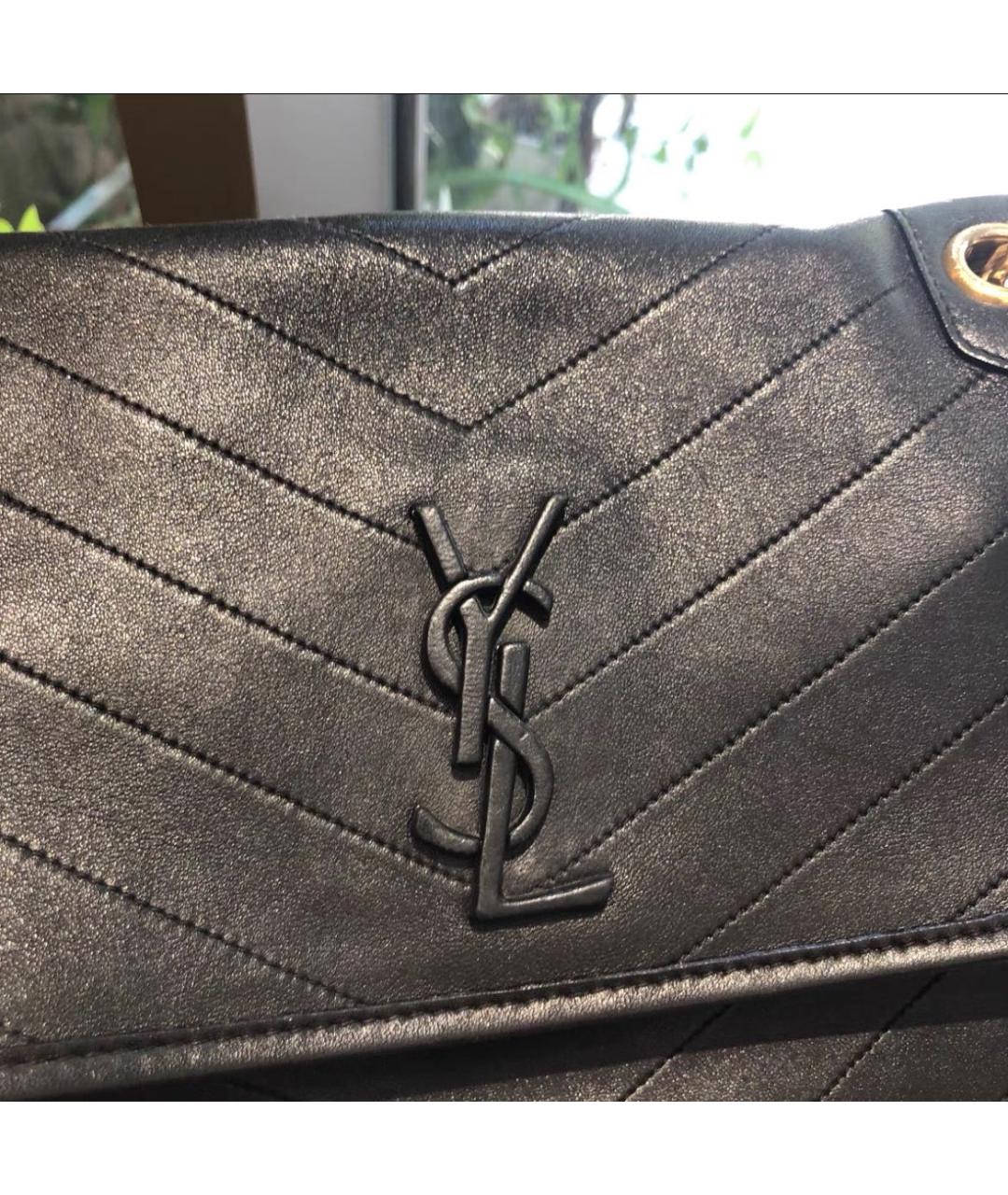 SAINT LAURENT Черная кожаная сумка через плечо, фото 4