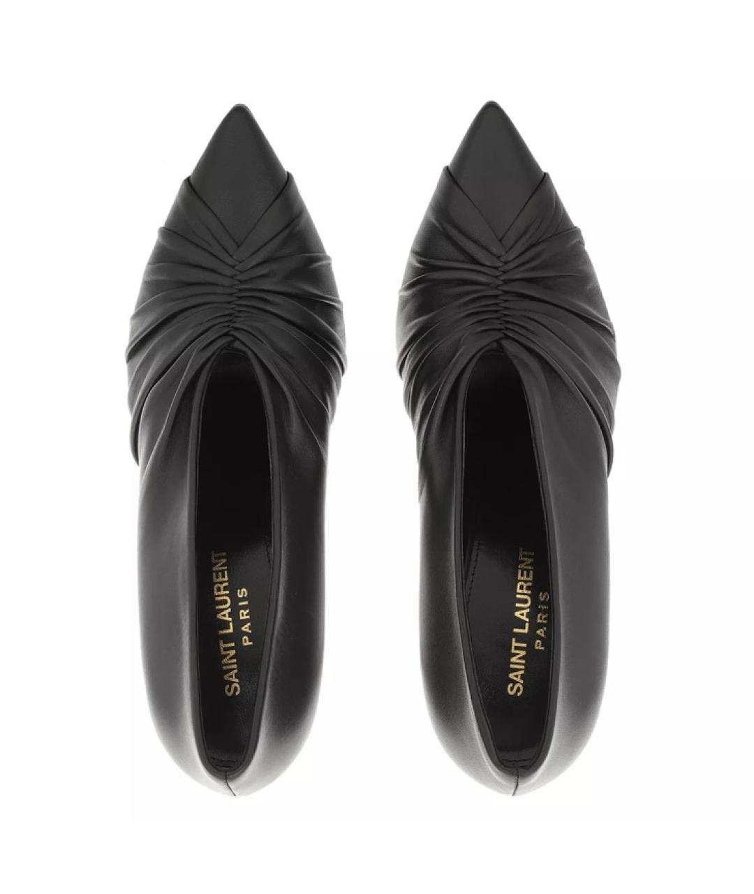 SAINT LAURENT Черные кожаные туфли, фото 9