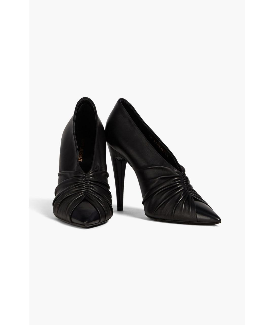 SAINT LAURENT Черные кожаные туфли, фото 4