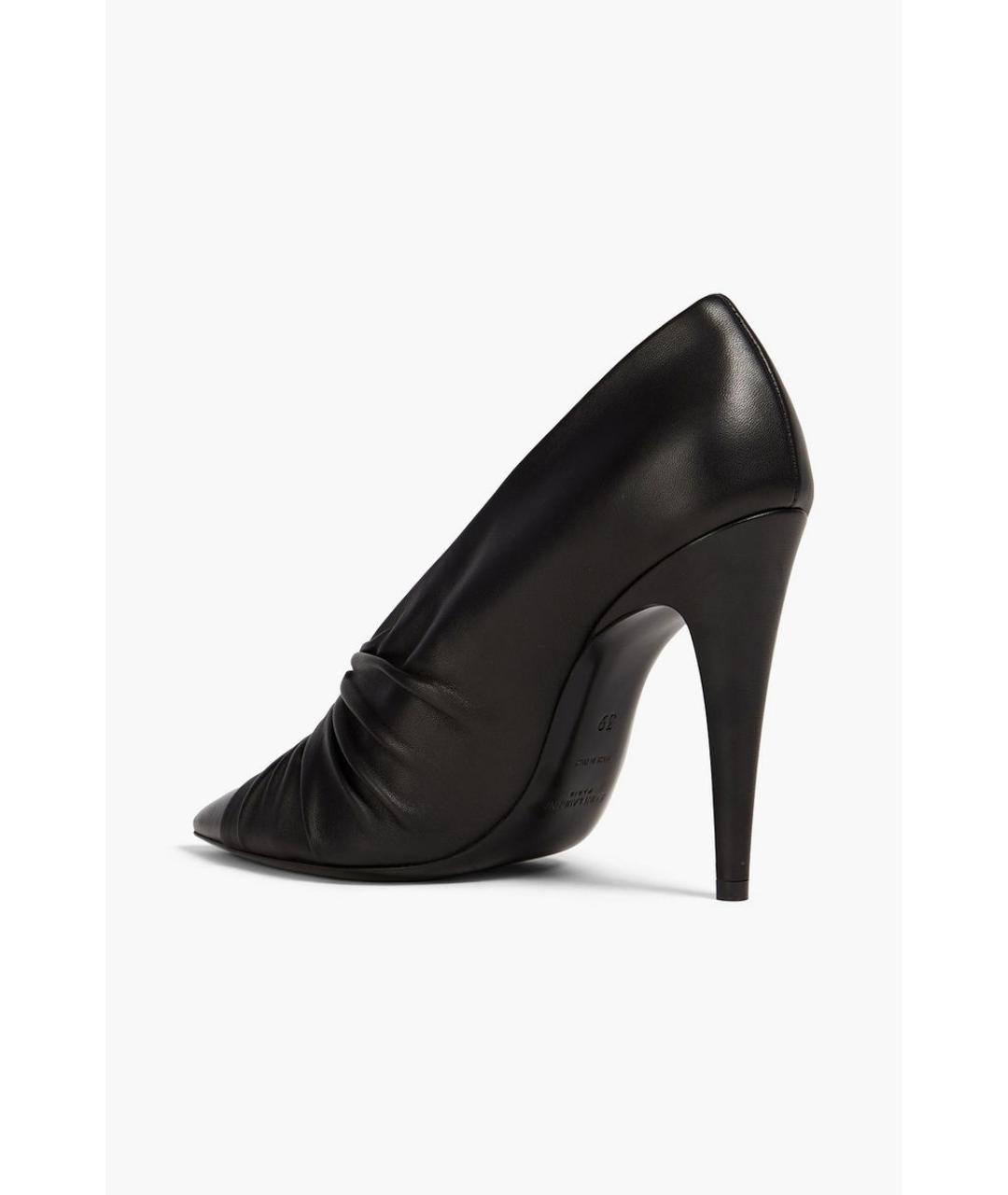 SAINT LAURENT Черные кожаные туфли, фото 7