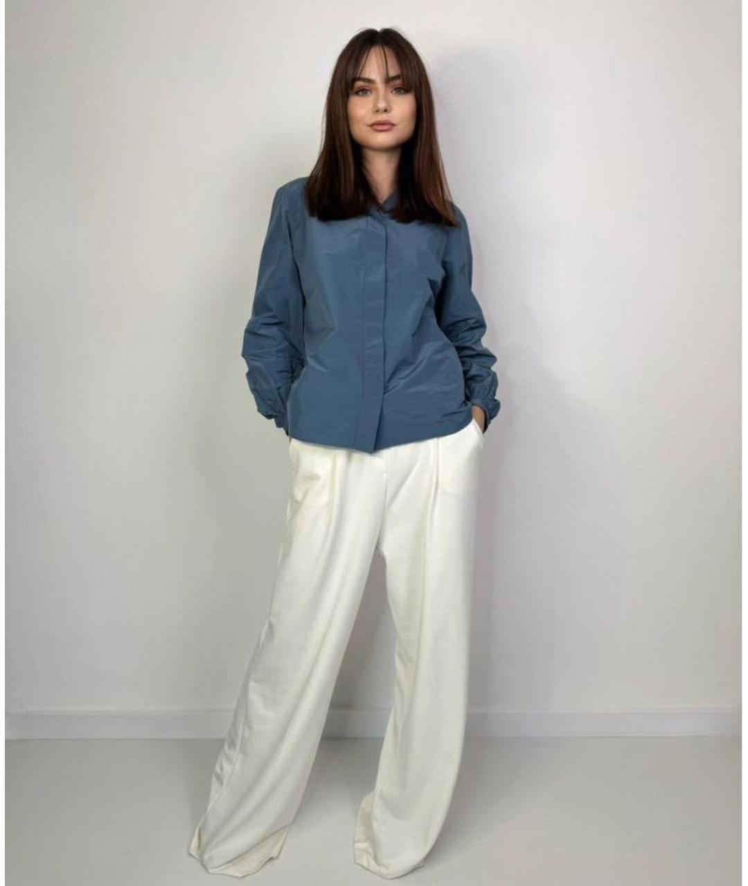 WEEKEND MAX MARA Голубая полиэстеровая блузы, фото 8