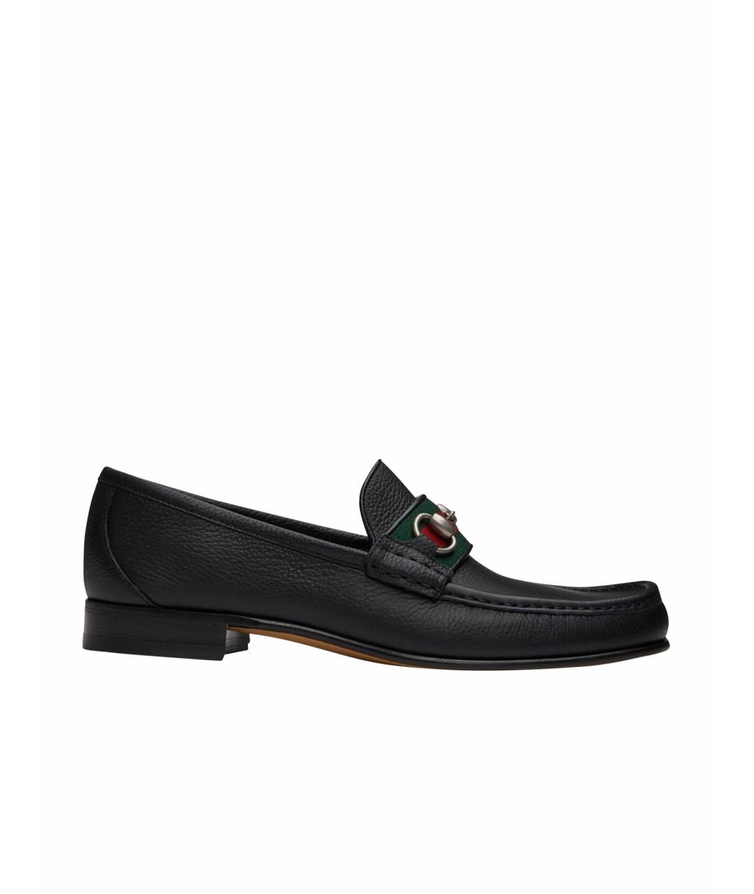 GUCCI Черные кожаные лоферы, фото 1