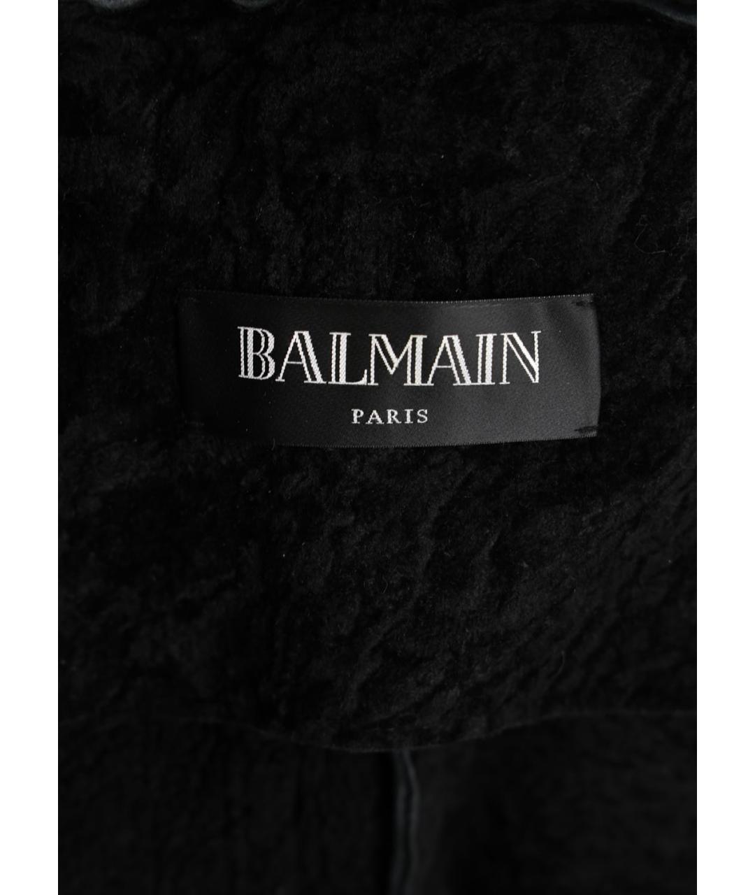 BALMAIN Черная кожаная дубленка/шуба, фото 3